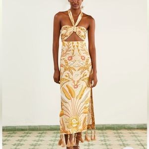 FARM Rio Jungle Chic Sand Midi Dress